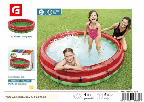 Piscina 3 aros sandia +2a d168x38cm