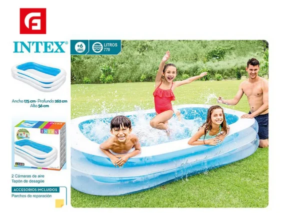 Piscina hinchable 262x175x56cm