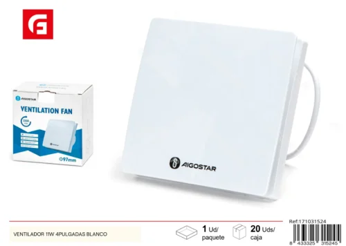 Ventilador 11w 4pulgadas blanco
