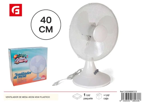 Ventilador de mesa 40cm 45w plastico