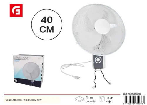 Ventilador de pared 40cm 45w