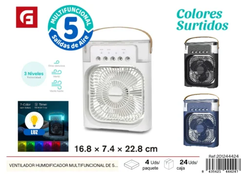 Ventilador humidificador multifuncional de 5 salidas