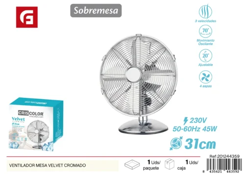 Ventilador mesa velvet cromado nºrii-aee: 8813