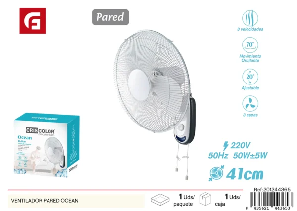 Ventilador pared ocean nºrii-aee: 8813