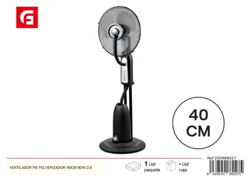 Ventilador pie pulverizador 40cm 90w 2.8
