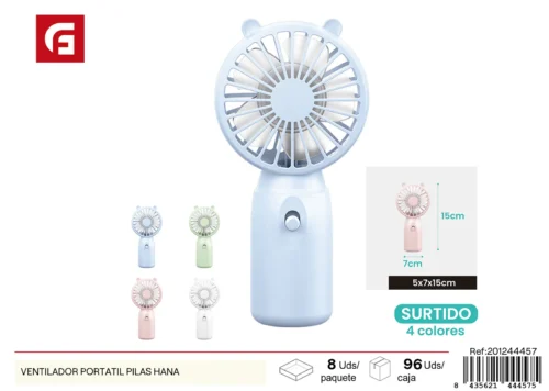 Ventilador portatil pilas hana