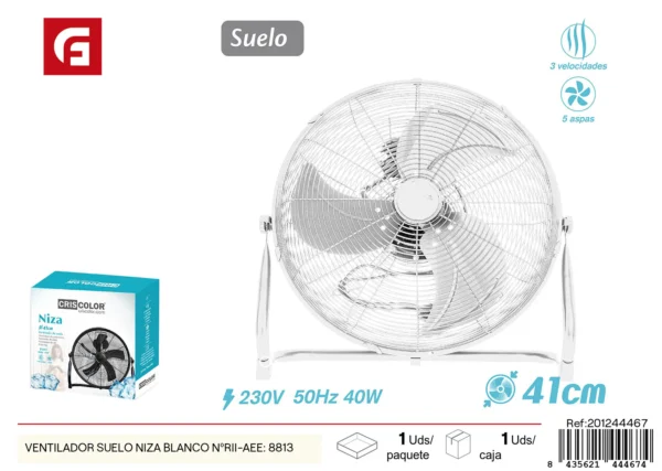 Ventilador suelo niza blanco nºrii-aee: 8813