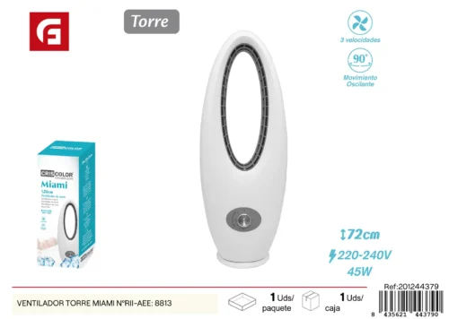 Ventilador torre miami nºrii-aee: 8813